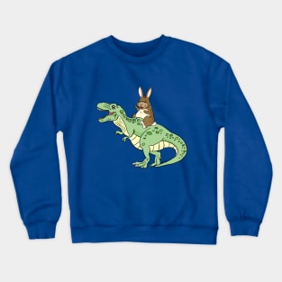 Bunny riding dinosaur Crewneck Sweatshirt